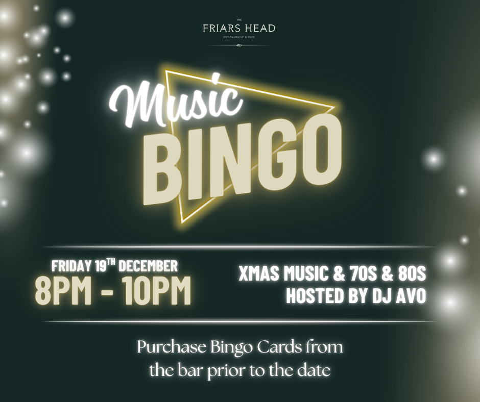 music bingo at teh friars head